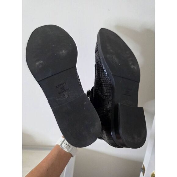 SCHUTZ Marieta Croc Embossed Leather Booties 7B - Picture 4 of 9